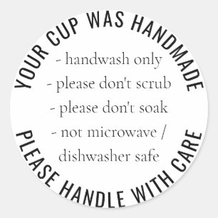 Vinyl Cup Custom Care Instructions Classic Round Sticker