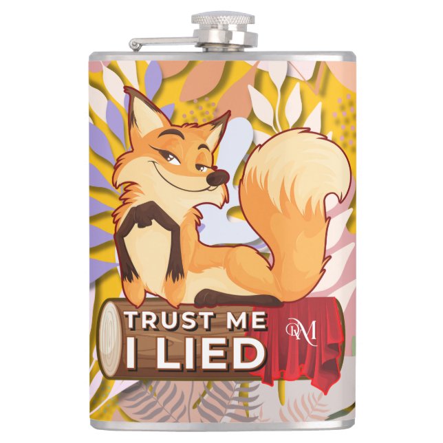Vinyl Flask 8oz : Trust Me (orange) (Front)