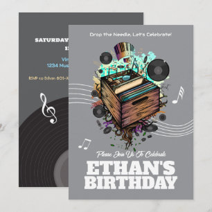 Vinyl Groove Birthday Party Invitation