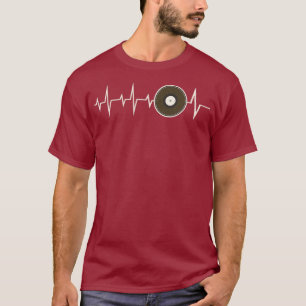 Vinyl Heartbeat - EKG Puls Line Vinyl Records DJ T-Shirt