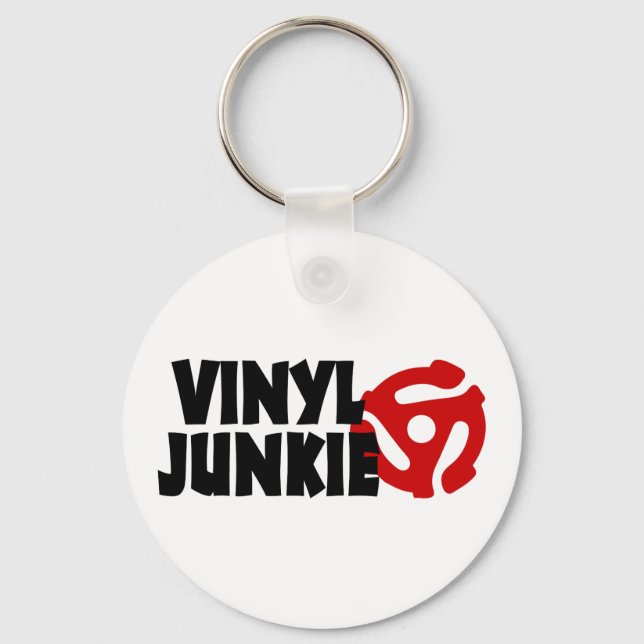 Vinyl Junkie Key Ring (Front)