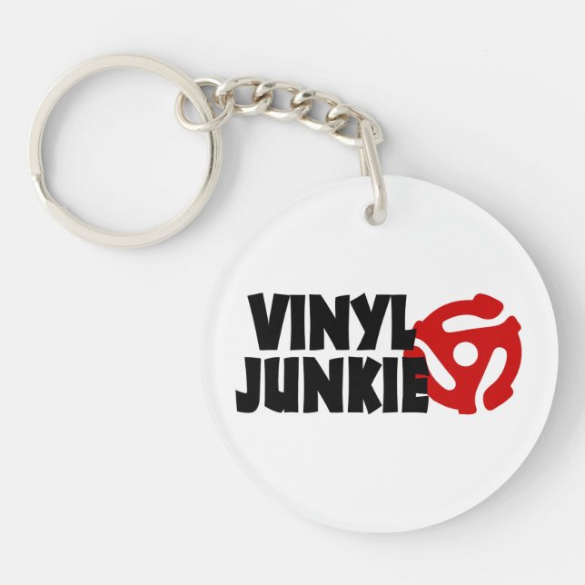 Vinyl Junkie Key Ring (Front)