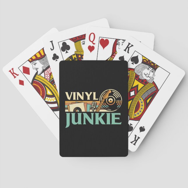 Vinyl Junkie LP Records DJ Turntable Music Collect Playing Cards (Back)