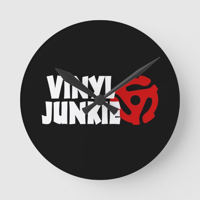 Vinyl Junkie Round Clock (Front)