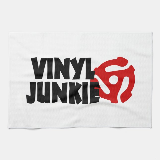 Vinyl Junkie Tea Towel (Horizontal)