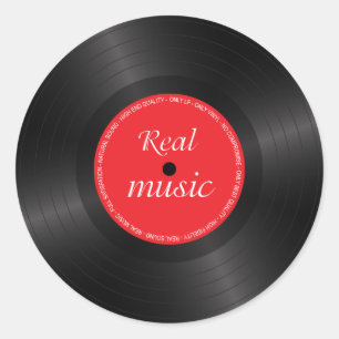 Vinyl long play disc classic round sticker