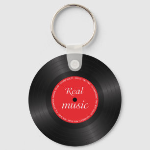 Vinyl long play disc key ring