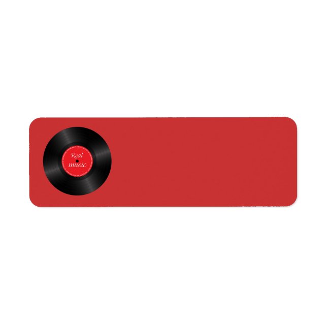 Vinyl long play disc return address label (Front)