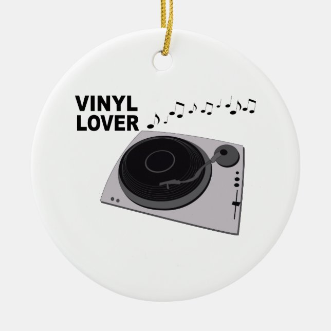 Vinyl Lover Ceramic Ornament (Front)