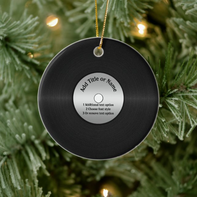 Vinyl LP Record Background Ceramic Ornament (Tree)