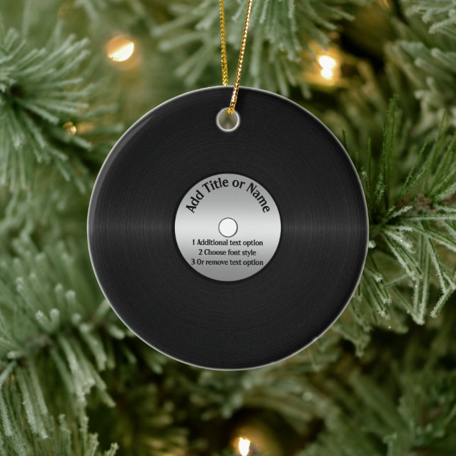 Vinyl LP Record Background Ceramic Ornament (Tree)
