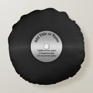 Vinyl LP Record Background Round Cushion