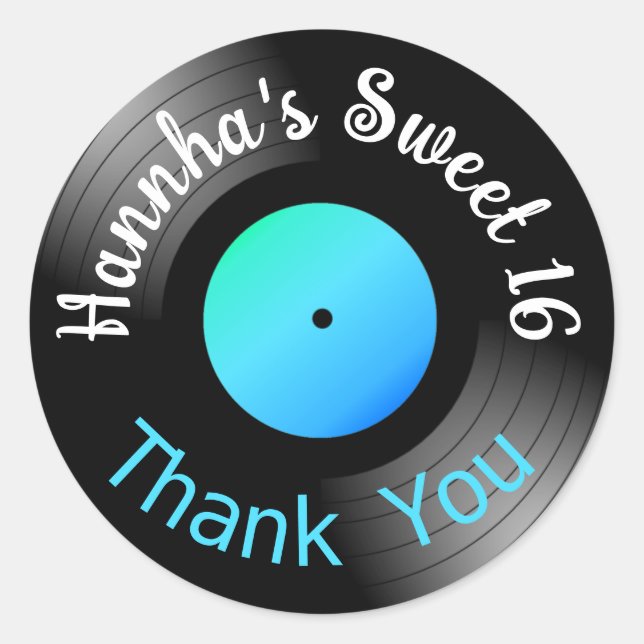 Vinyl LP Record Favour  Classic Round Sticker (Front)