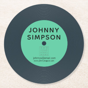 Vinyl LP Record Retro Personalised Bar Table Cup Round Paper Coaster