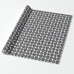 Vinyl LP Records Retro Illustration Wrapping Paper