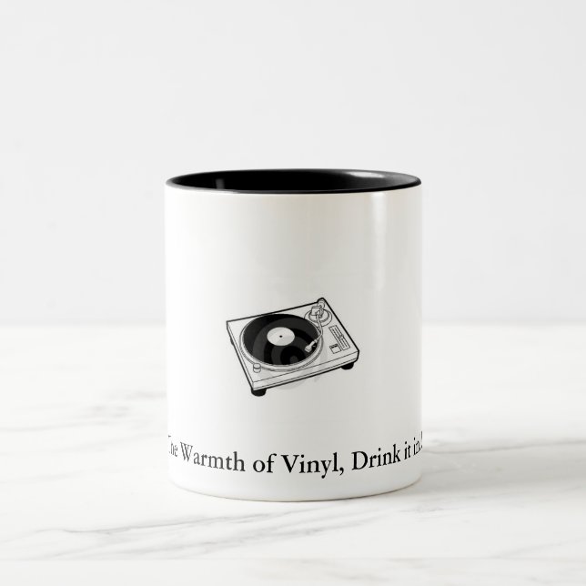 Vinyl mug. Two-Tone coffee mug (Center)