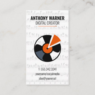 Vinyl   Musical Sheet Business Card