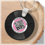 Vinyl | Musician DJ | QR Code Key Ring<br><div class="desc">Introducing our customisable vinyl LP style QR Code keychain- the perfect accessory for the music professional! This keychain features a sleek vinyl LP record in pink and white, along with a QR code that can be linked to your own music. With our "personalise" feature, you can generate your own unique...</div>