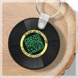 Vinyl | Musician DJ | QR Code Key Ring<br><div class="desc">Introducing our customisable vinyl LP style QR Code keychain- the perfect accessory for the music professional! This keychain features a sleek vinyl LP record in yellow and green, along with a QR code that can be linked to your own music. With our "personalise" feature, you can generate your own unique...</div>