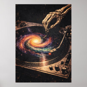 Vinyl Reaper, Retro-Grungy Music Art, Abstract Poster