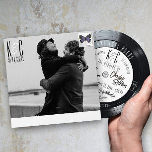 Vinyl Record Album Cover Photo Wedding Invite Envelope