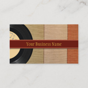 Vinyl Record and nature stripe business card