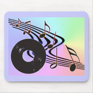 Vinyl Record and Notes Mousepad