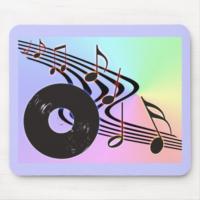 Vinyl Record and Notes Mousepad (Front)