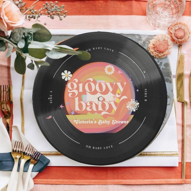 Vinyl Record Baby Shower Paper Plate (Creator Uploaded)