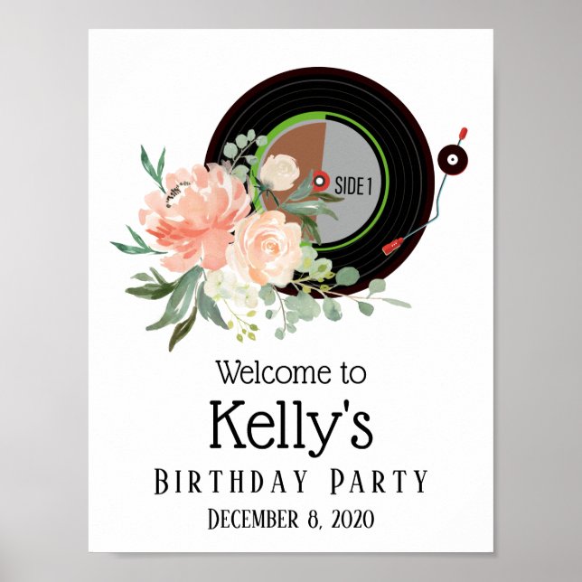Vinyl Record birthday Poster (Front)