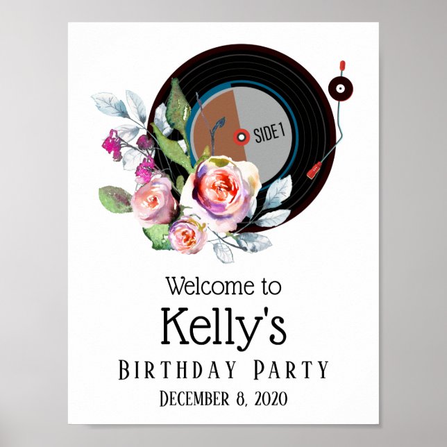 Vinyl Record birthday Poster (Front)