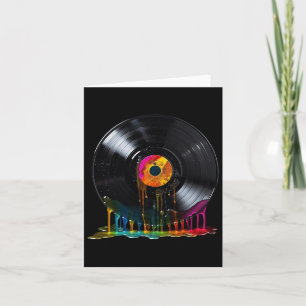Vinyl Record Colourful Retro Vintage Vinyl Record  Card