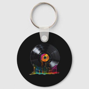 Vinyl Record Colourful Retro Vintage Vinyl Record  Key Ring