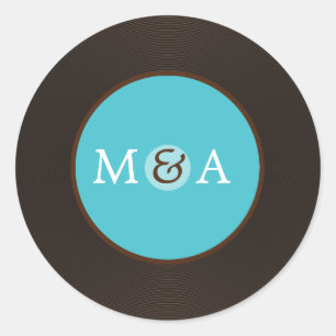 Vinyl Record Custom Wedding Classic Round Sticker