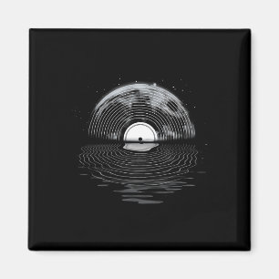 Vinyl Record Full Moon Retro Vintage Vinyl Record  Magnet