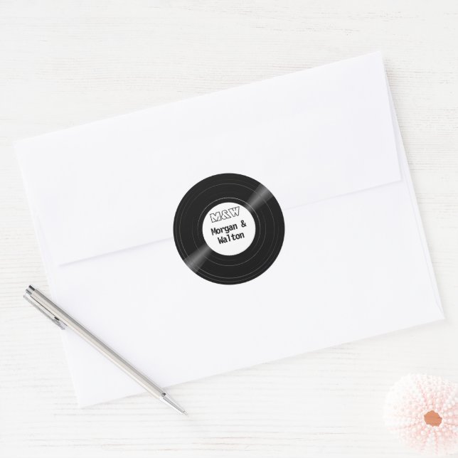 Vinyl Record Monogram White Label (Envelope)