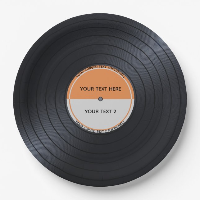 Vinyl Record Paper Plate (Front)