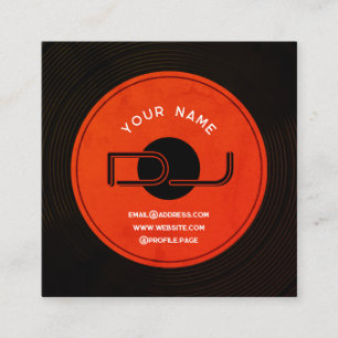 Vinyl record plate DJ  Square Business Card