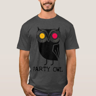 Vinyl Record Player DJ Party Owl T-Shirt