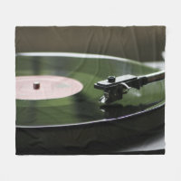 Vinyl Record Player Fleece Blanket