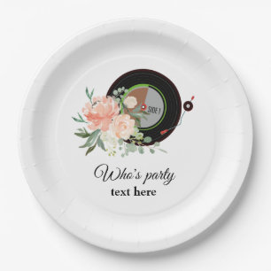 vinyl record player paper plate