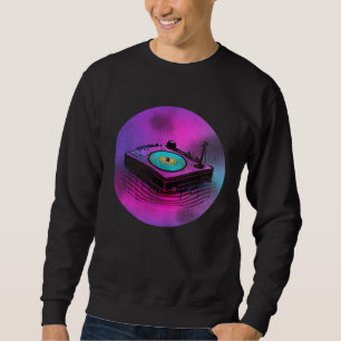 Vinyl Record Player Retro Style Vintage LP DJ 70s Sweatshirt
