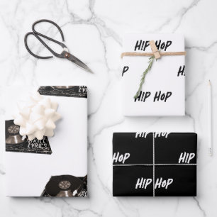 VINYL RECORD PLAYER TURNTABLE HIP HOP WRAPPING PAPER SHEET