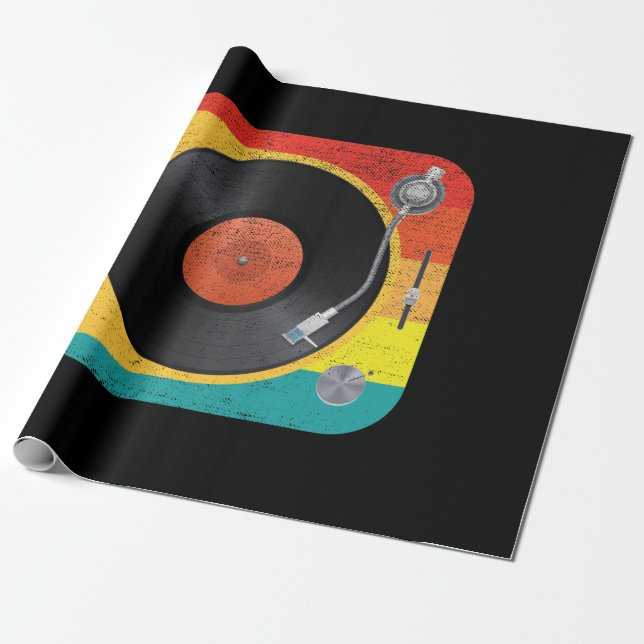 Vinyl Record Player Wrapping Paper (Unrolled)