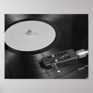 Vinyl record playing on a turntable poster