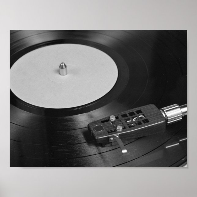 Vinyl record playing on a turntable poster (Front)