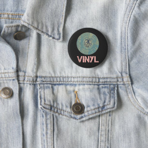 Vinyl Record Retro Disco Vintage Music Design 6 Cm Round Badge