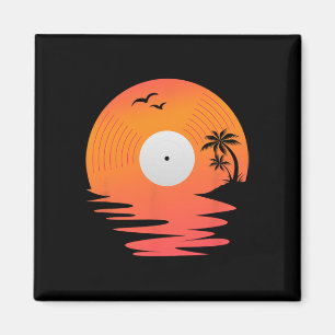 Vinyl Record Retro Disk Sea Beach Turntables Desig Magnet