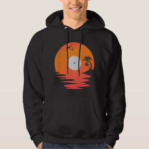 Vinyl Record Retro Disk Sea Beach Turntables For D Hoodie