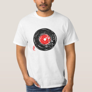 Vinyl Record Retro Grunge With Sakura Blossoms T-Shirt